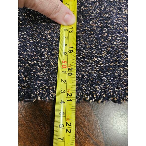 Eileen Fisher Woman's Wool Cotton Fringe Hem Sweater Bateau Neckline M Navy Blue - Picture 5 of 6